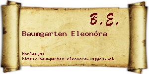 Baumgarten Eleonóra névjegykártya